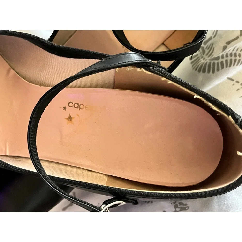 CAPEZIO Womens Black Mary Jane Tap Shoes Leather Strap Buckle Dance 9 - Picture 14 of 16